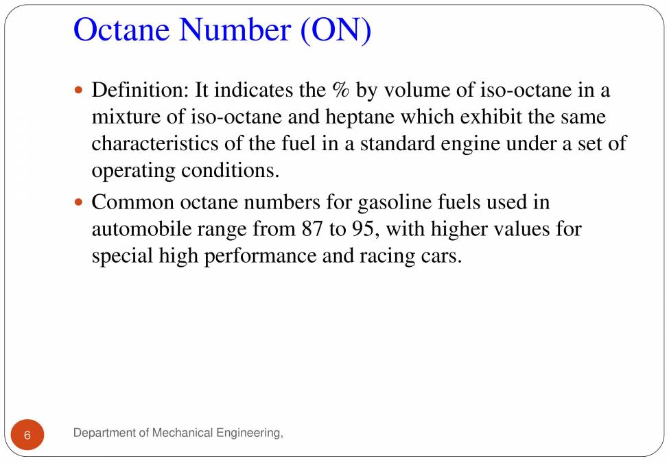 Rating Of SI Engine Fuel PowerPoint Slides LearnPick India