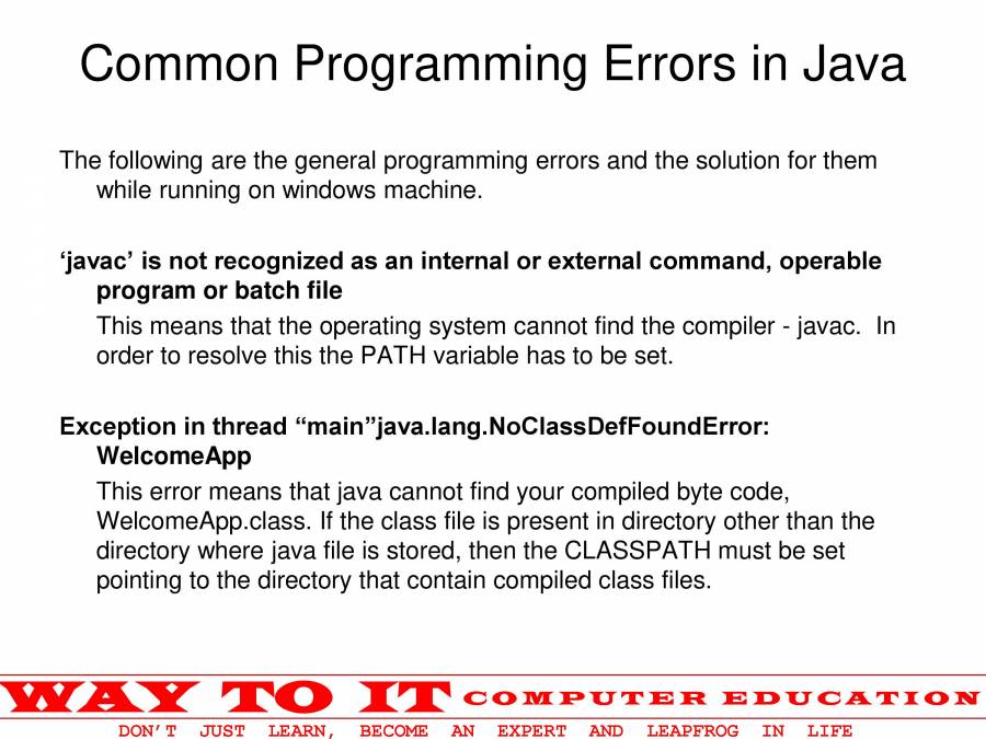 Java Basics - PowerPoint Slides - LearnPick India