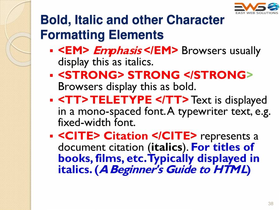 HTML - PowerPoint Slides - LearnPick India