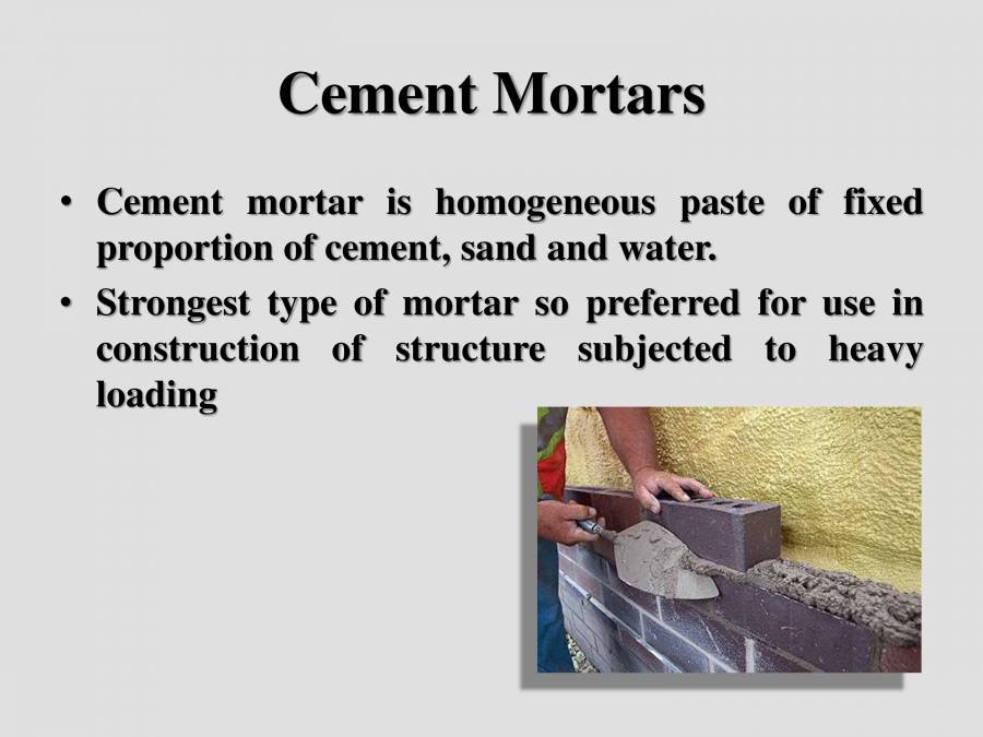 Building Construction Material (Mortars And Plasters) PowerPoint