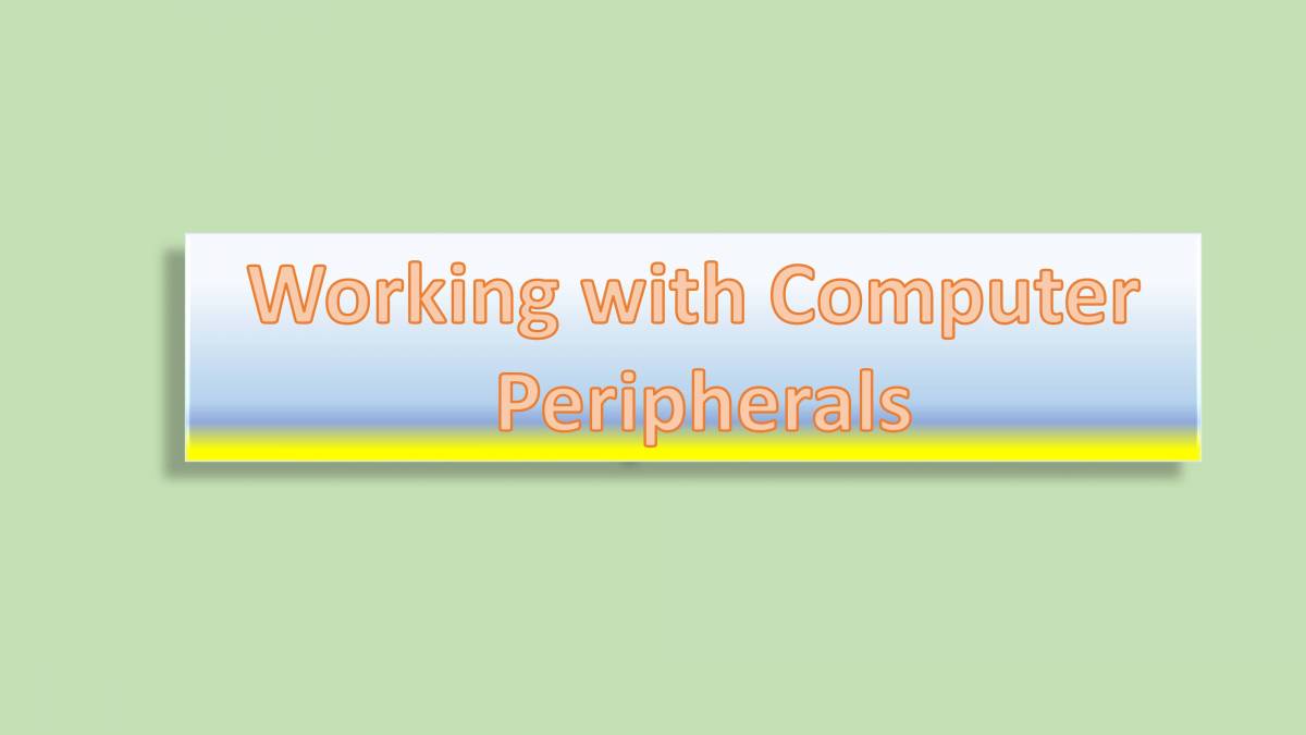 Presentation On Working With Computer Peripherals - PowerPoint Slides ...