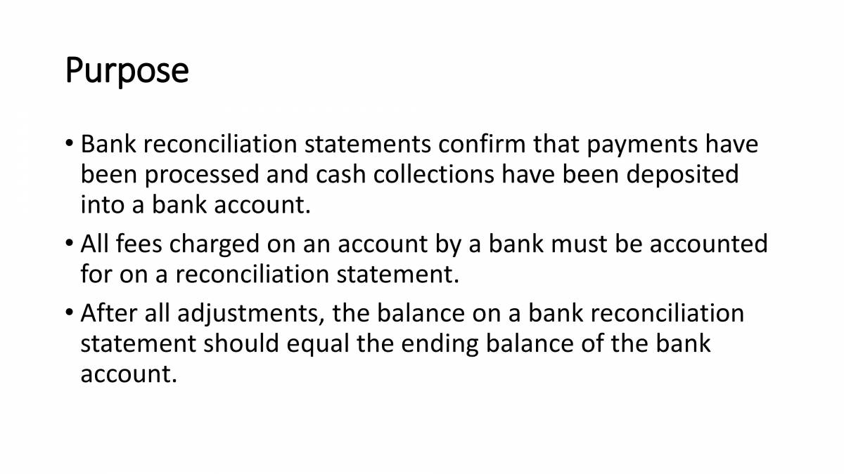 Presentation On Bank Reconciliation Statement PowerPoint Slides