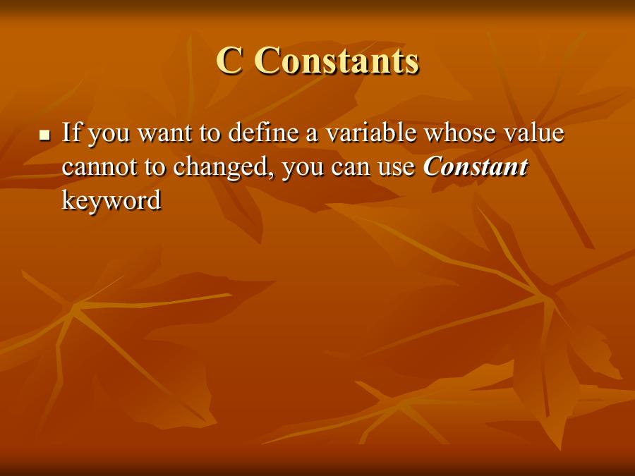 C Programming language - Chapter 3 - PowerPoint Slides - LearnPick India