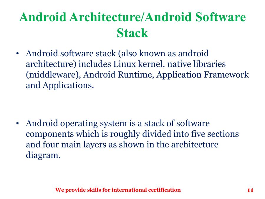 Brief Intro of Android - PowerPoint Slides - LearnPick India