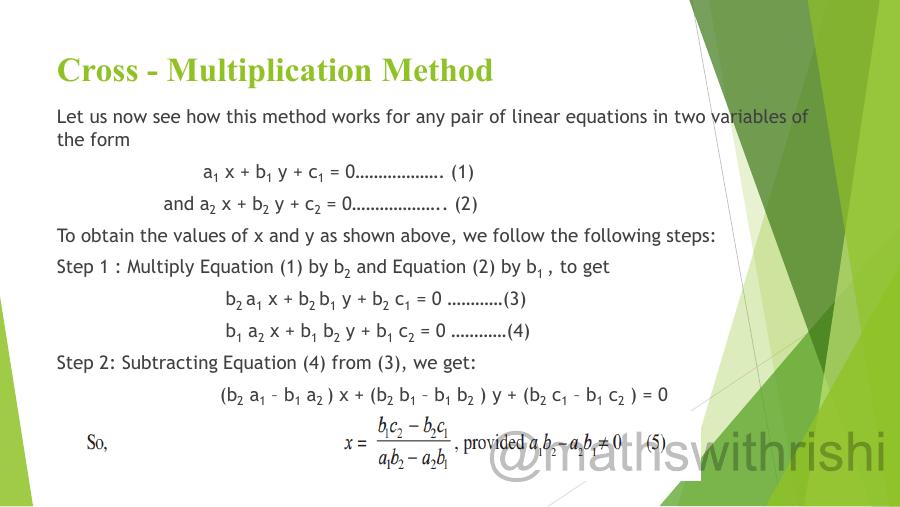 PAIR OF LINEAR EQUATIONS IN TWO VARIABLES (Class 10th) PowerPoint