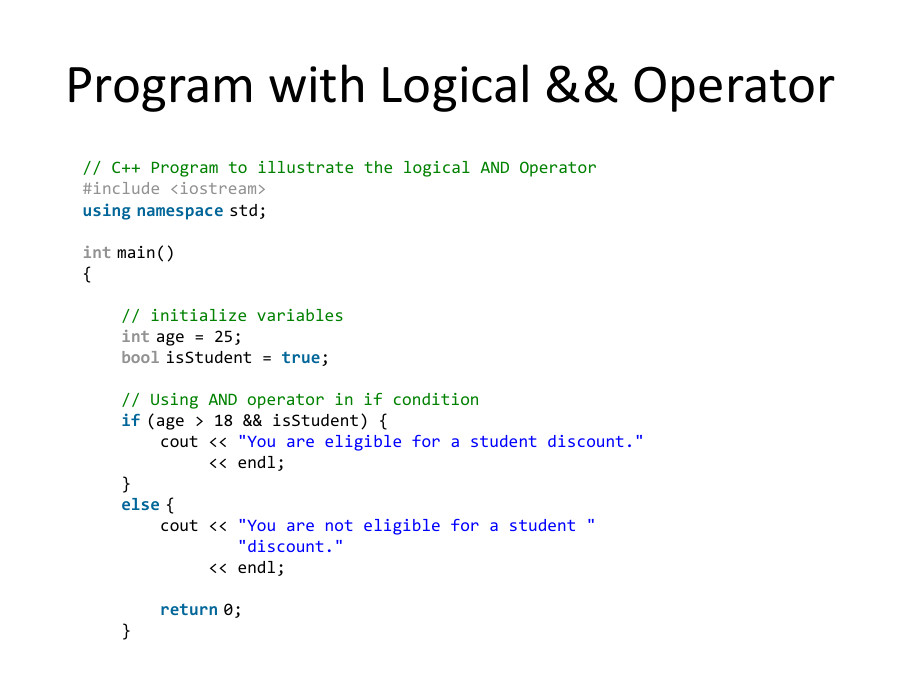 Logical and Arithmetic Operator - PowerPoint Slides - LearnPick India