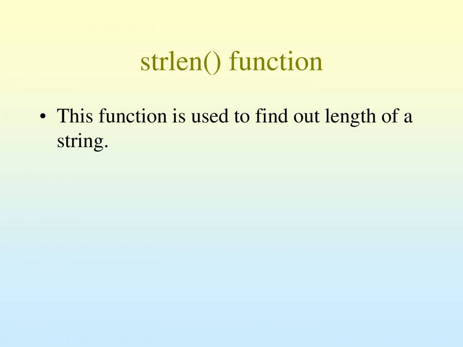 String Functions Of C - PowerPoint Slides - LearnPick India