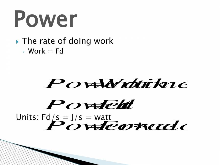 Work Power Energy PowerPoint Slides LearnPick India