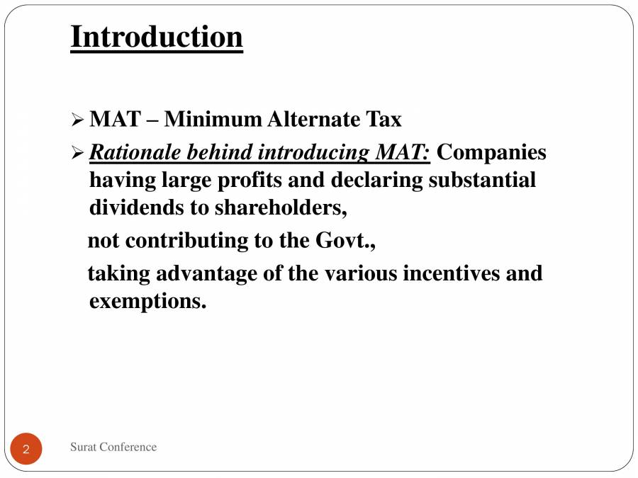 PPT On Minimum Alternative Tax Important For MBA And BBA Finance