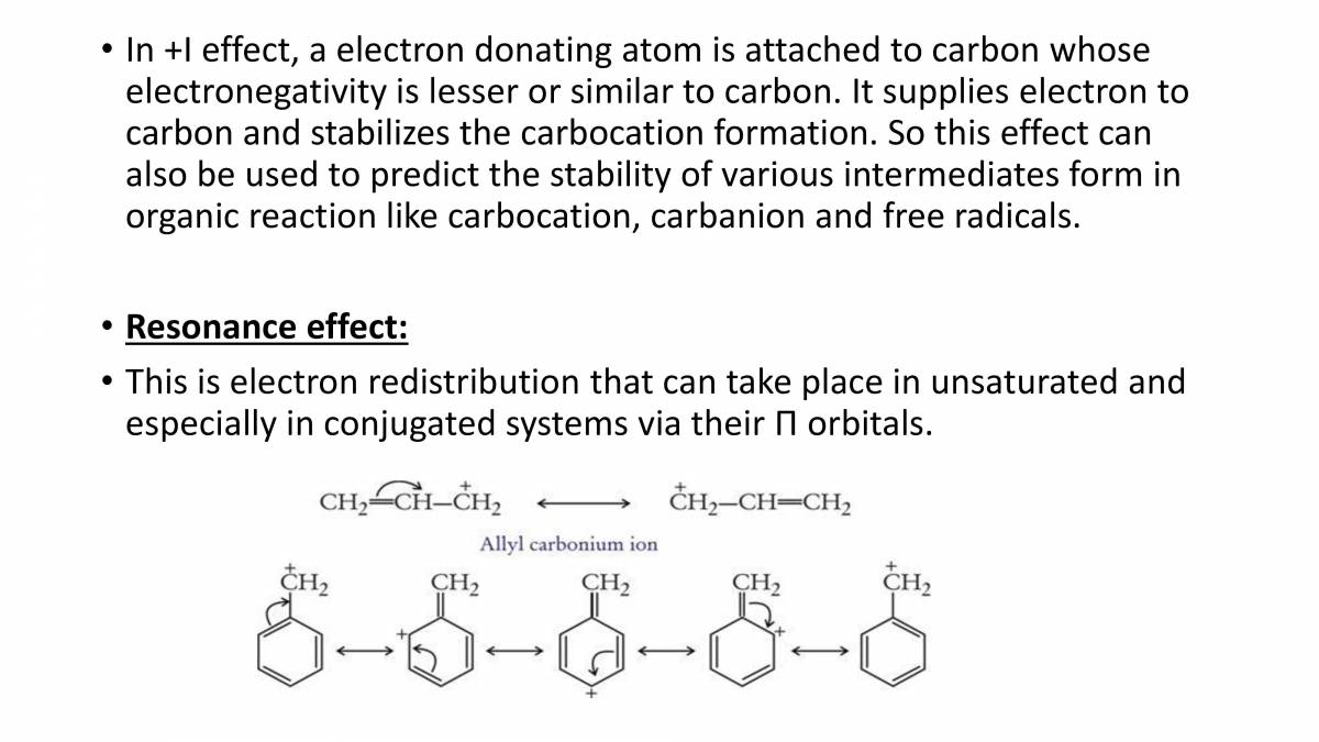 Inductive Resonance And Hyper Conjugation Effects PowerPoint Slides
