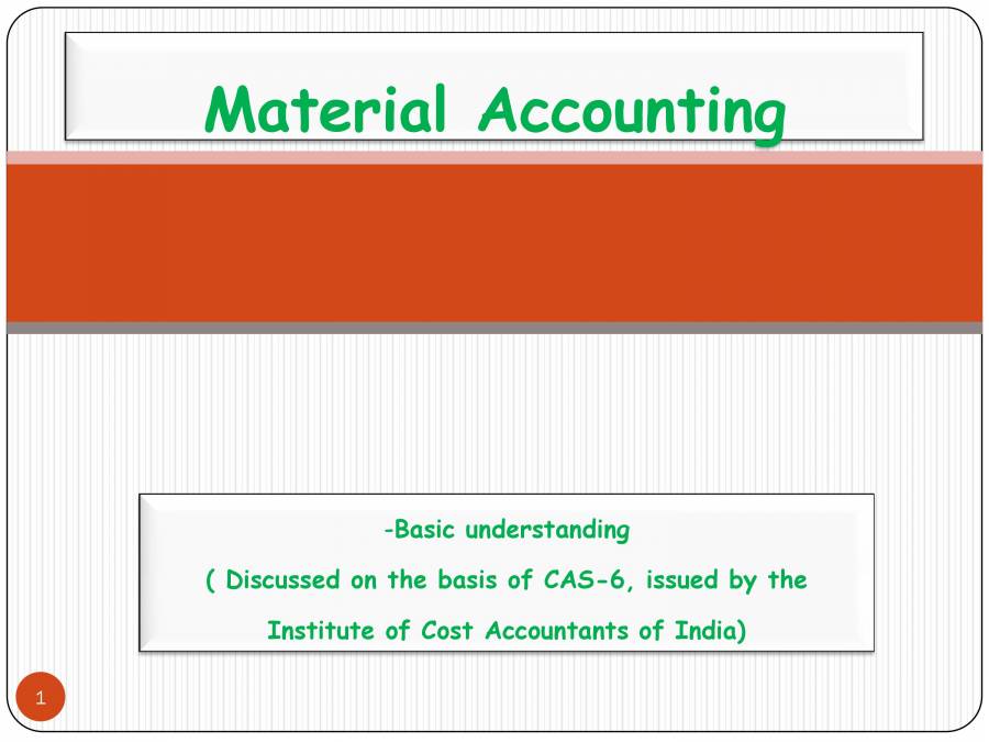 Materials Accounting PowerPoint Slides LearnPick India
