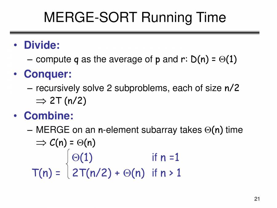 Merge Sort And Quick Sort - PowerPoint Slides - LearnPick India
