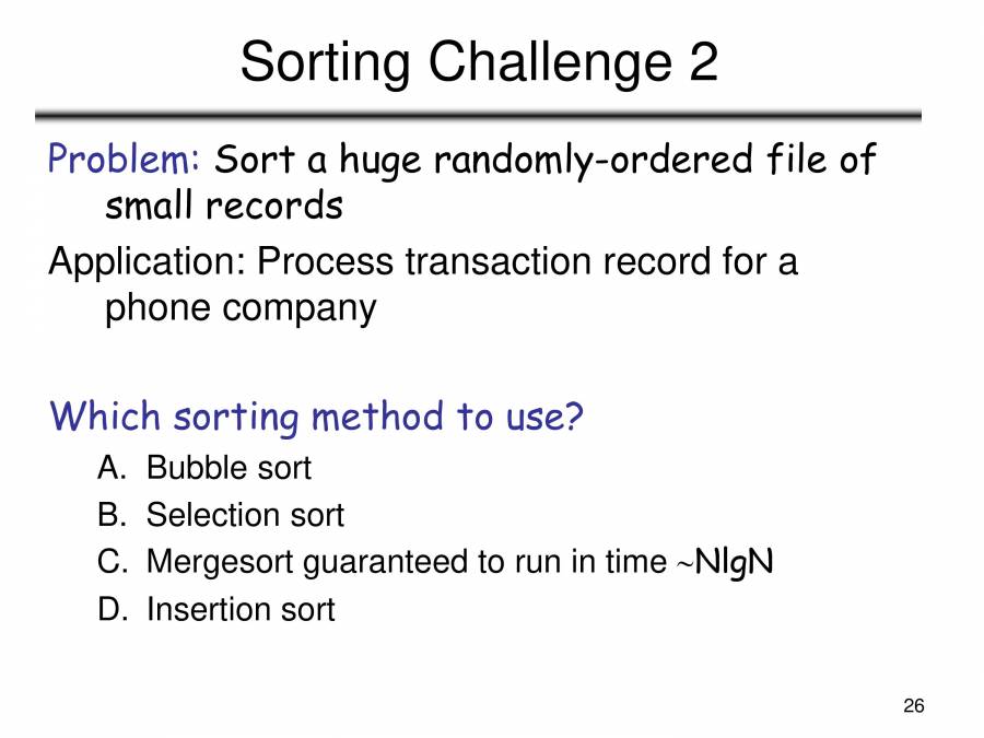 Merge Sort And Quick Sort - PowerPoint Slides - LearnPick India