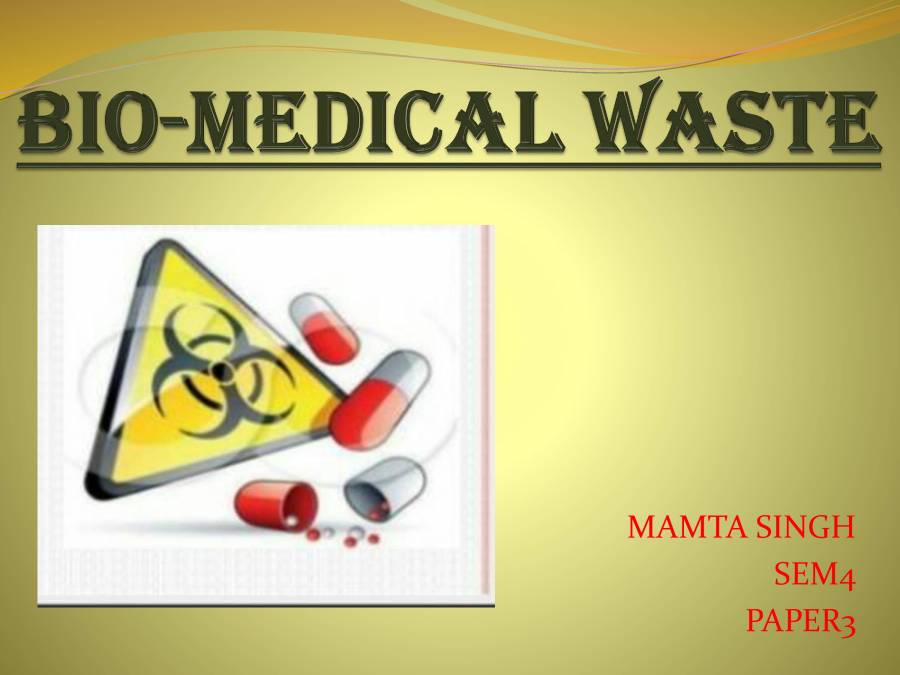 Biomedical Waste Management PowerPoint Slides LearnPick India