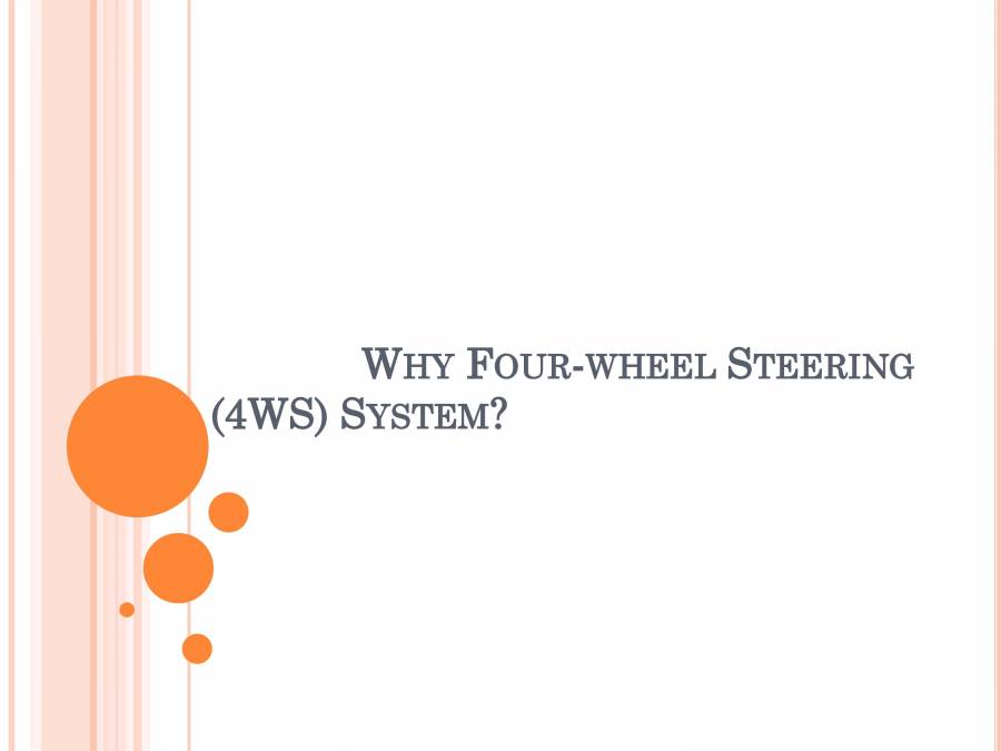 Four Wheel Steering System PowerPoint Slides LearnPick India