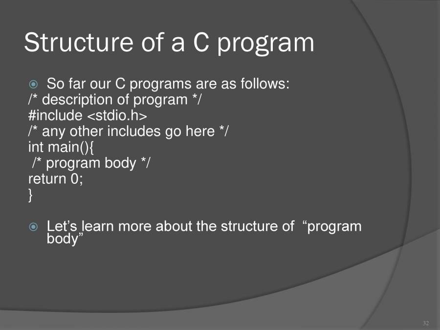 In To C Programming - PowerPoint Slides - LearnPick India