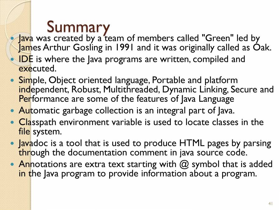 Introduction To Java - PowerPoint Slides - LearnPick India