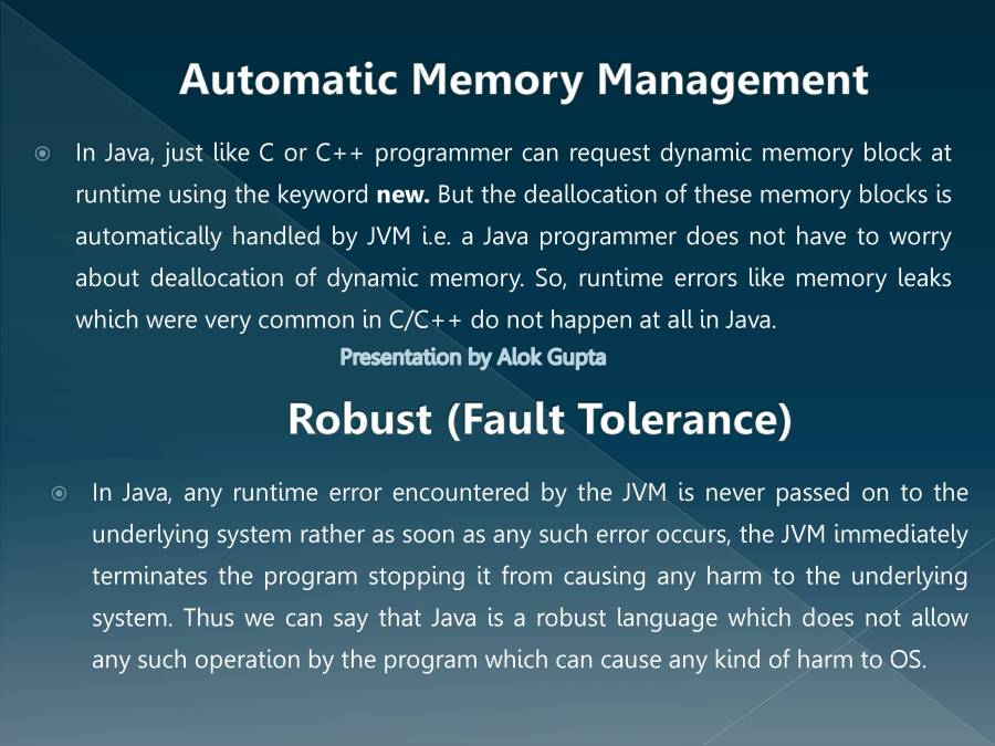 Features Of Java - PowerPoint Slides - LearnPick India