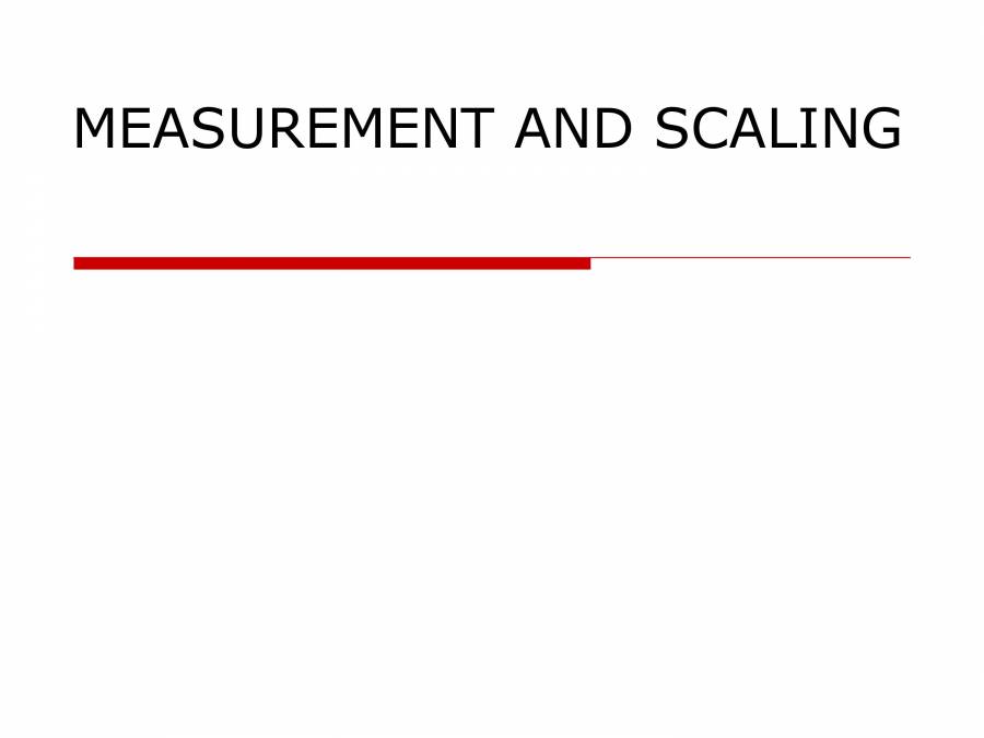 Measurement And Scaling - PowerPoint Slides - LearnPick India