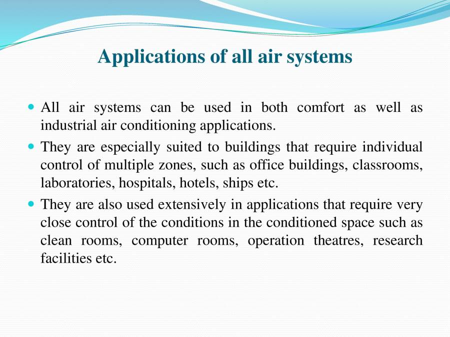 All Air Systems, All Water Systems, Air Water Systems, Direct