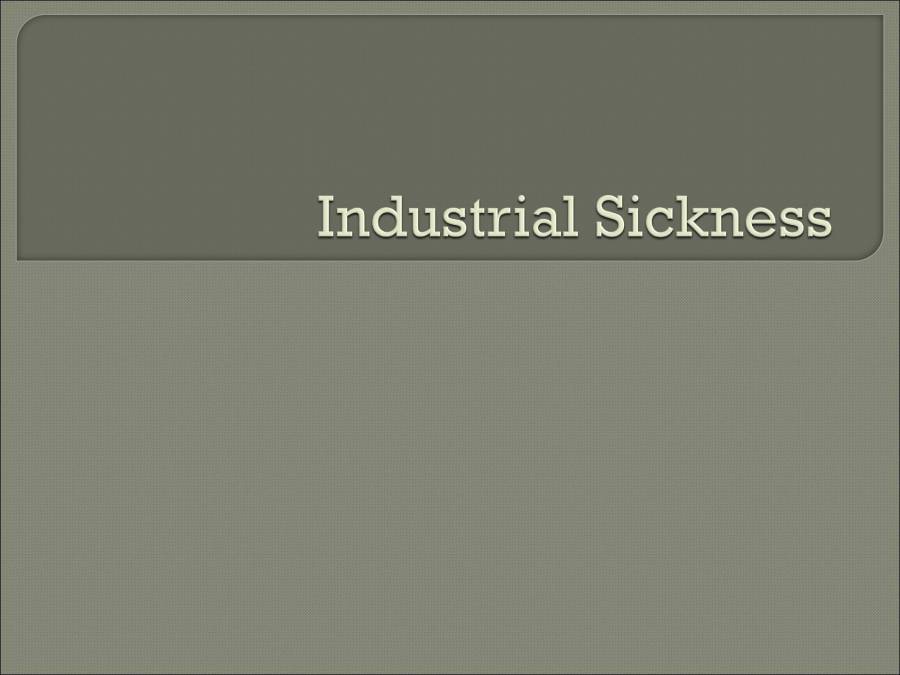 Industrial Sickness PowerPoint Slides LearnPick India