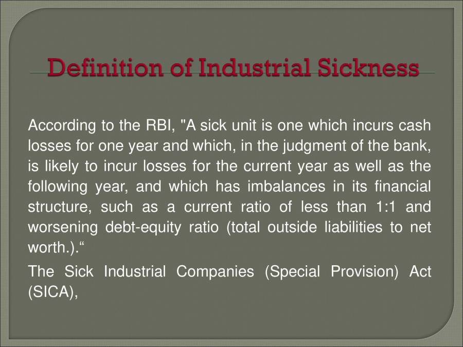 Industrial Sickness PowerPoint Slides LearnPick India