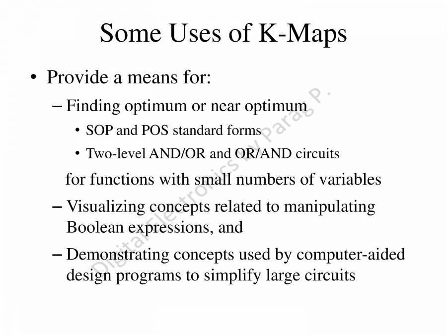 Digital Electronics Circuit Optimisation Using K-MAPs I - PowerPoint ...