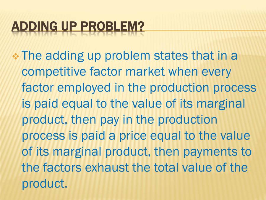 Product Exhaustion Theorem Economics PowerPoint Slides LearnPick